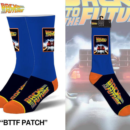 Back to the Future "Patch" Men's Crew Sideways Socks (Size 8-12)