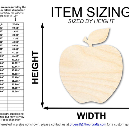 Unfinished Wood Apple Shape | DIY School Teacher Craft | Up to 36"