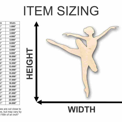 Unfinished Wood Ballerina Dancer Shape - Craft- up to 46" DIY
