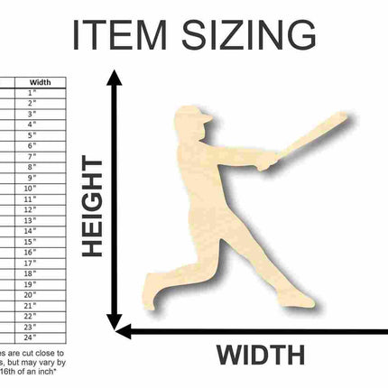 Unfinished Wood Baseball Player Shape - Sports - Kids Room Decor - up to 46" DIY