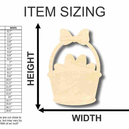 Unfinished Wood Easter Basket Shape - Eggs - Craft - up to 46" DIY