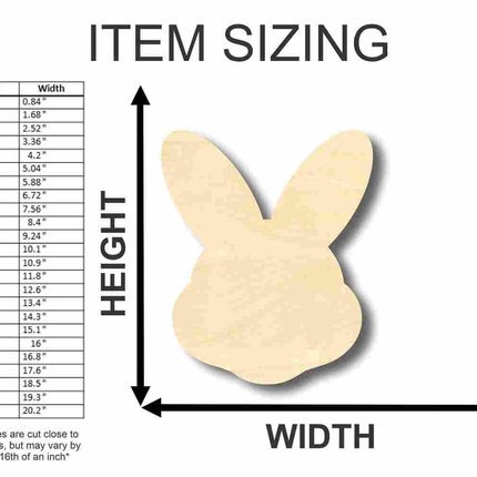 Unfinished Wood Easter Bunny Head Shape - Craft - up to 46" DIY
