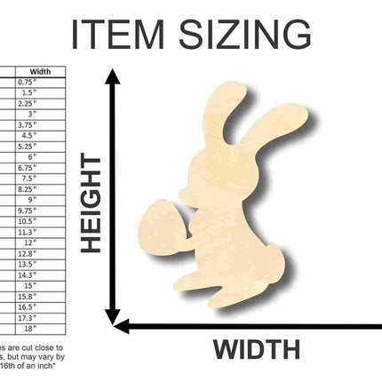 Unfinished Wood Easter Bunny w- Egg Shape - Craft - up to 46" DIY