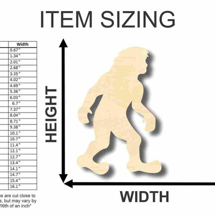 Unfinished Wood Bigfoot Shape - Craft - up to 46" DIY