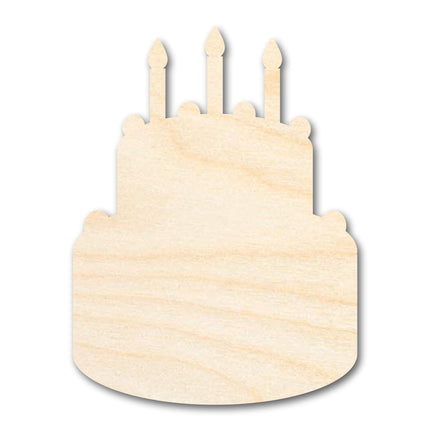 Unfinished Wood Birthday Cake Shape | DIY Craft Cutout | Up to 36"