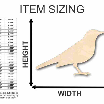 Unfinished Wood Blackbird Shape - Animal - Wildlife - Craft - up to 46" DIY