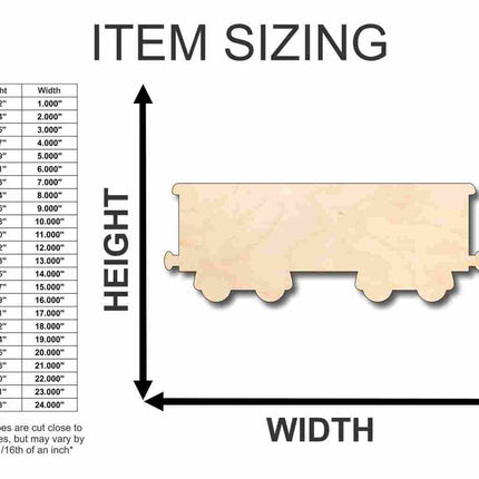 Unfinished Wood Boxcar Train Shape - Craft - up to 46" DIY