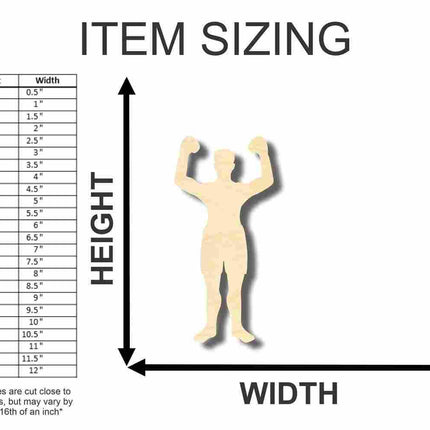 Unfinished Wood Boxer Shape - Sports - Craft - up to 46" DIY
