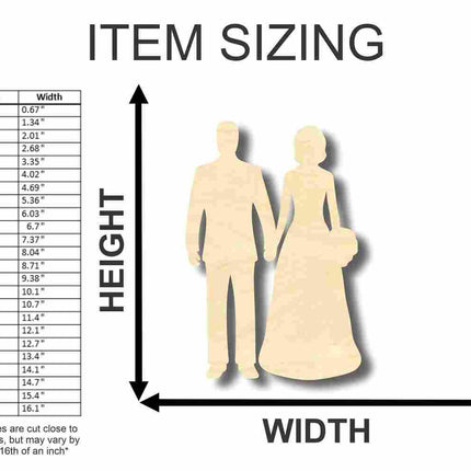 Unfinished Wood Bride Groom Shape - Wedding - Craft- up to 46" DIY