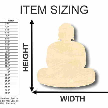 Unfinished Wood Buddha Shape - Religion - Craft- up to 46" DIY