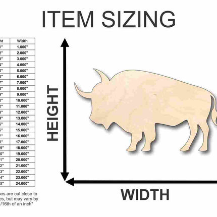 Unfinished Wood Buffalo Bison Shape - Animal - Craft - up to 46" DIY