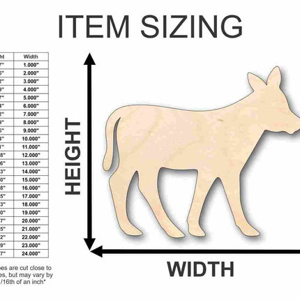 Unfinished Wood Calf Shape - Animal - Craft - up to 46" DIY