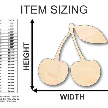 Unfinished Wood Cherry Shape - Fruit - Craft - up to 46" DIY