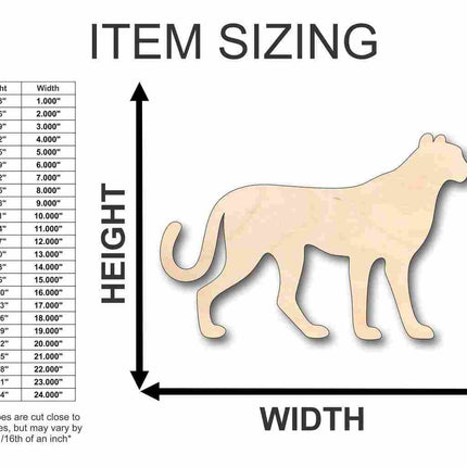 Unfinished Wood Cheetah Shape - Animal - Wildlife - Craft - up to 46" DIY