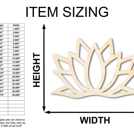 Unfinished Wood Lotus Flower Shape - Craft - up to 46"