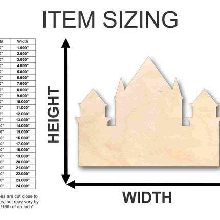 Unfinished Wood Castle Shape - Middle Ages - Craft - up to 46" DIY