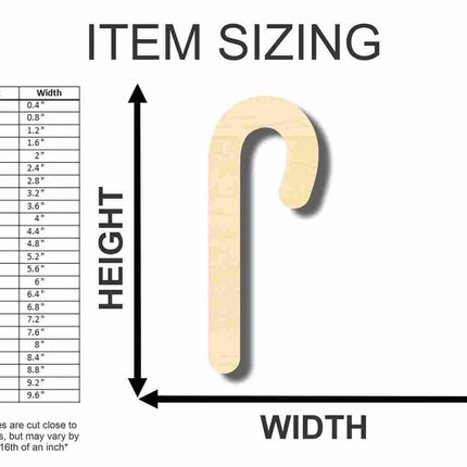 Unfinished Wood Candy Cane Shape - Christmas - Craft - up to 46" DIY