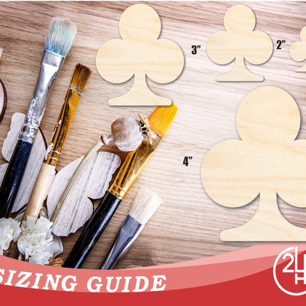 Unfinished Wood Club Shape | DIY Playing Cards Craft Cutout | Up to 36"