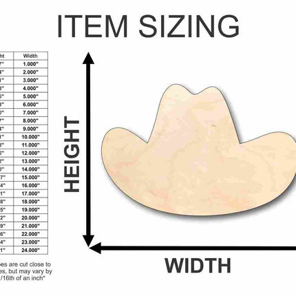 Unfinished Wood Cowboy Hat Shape - Western - Craft - up to 46" DIY