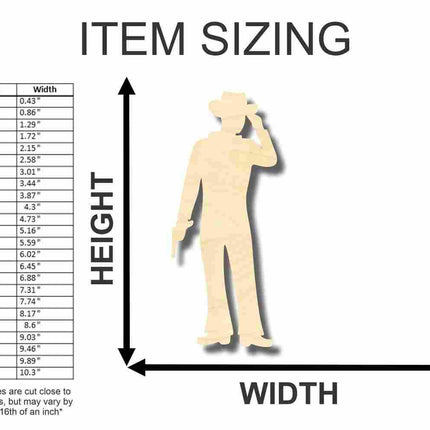 Unfinished Wood Cowboy Shape - Western - Craft - up to 46" DIY