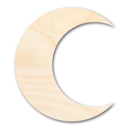 Unfinished Wood Crescent Moon Shape | DIY Celestial Night Sky Craft Cutout | Up to 36"