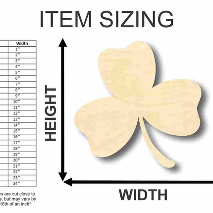 Unfinished Wood Shamrock Shape - St Patrick's - Craft - up to 46" DIY