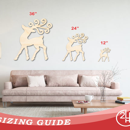 Unfinished Wood Reindeer Shape - Craft - up to 46" DIY