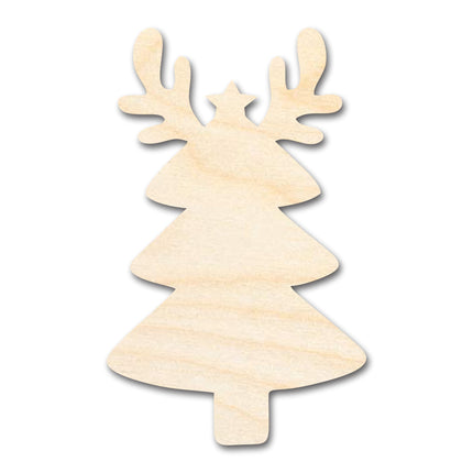 Unfinished Wood Reindeer Christmas Tree Shape - Craft - up to 46" DIY