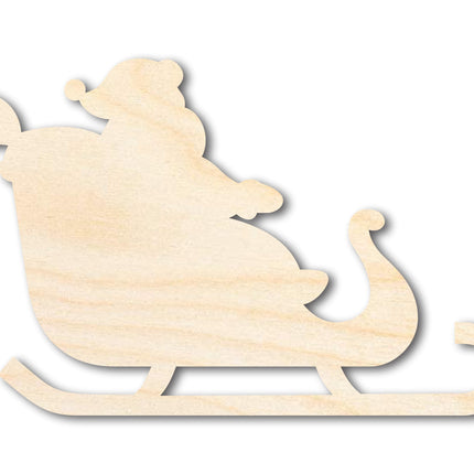 Unfinished Wood Santa in Sleigh Shape - Craft - up to 46" DIY