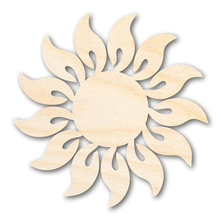 Unfinished Wood Radiant Sun Silhouette | Summer | Celestial | Craft Cutout | up to 46"