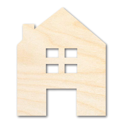 Unfinished Wood House Silhouette Shape - Craft - up to 46"