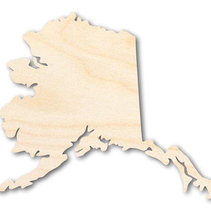 Unfinished Wood Alaska Shape - State - Craft - up to 46" DIY