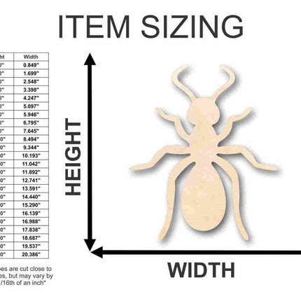 Unfinished Wood Ant Shape - Insect - Animal - Wildlife - Craft - up to 46" DIY