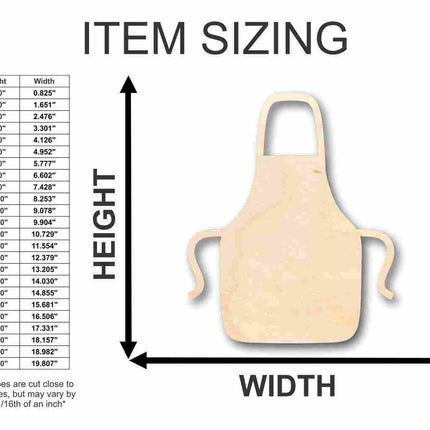 Unfinished Wood Apron Shape - Craft - up to 46" DIY