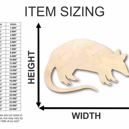 Unfinished Wood Armadillo Shape - Animal - Craft - up to 46" DIY