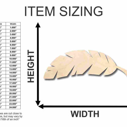 Unfinished Wood Banana Leaf Shape - Craft - up to 46" DIY