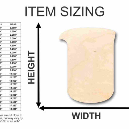 Unfinished Wood Beaker Shape - Chemistry - Craft - up to 46" DIY