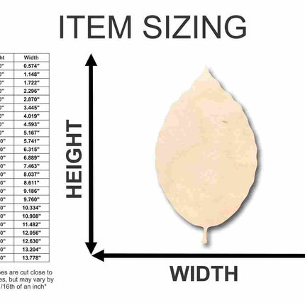 Unfinished Wood Beech Leaf Shape - Craft - up to 46" DIY