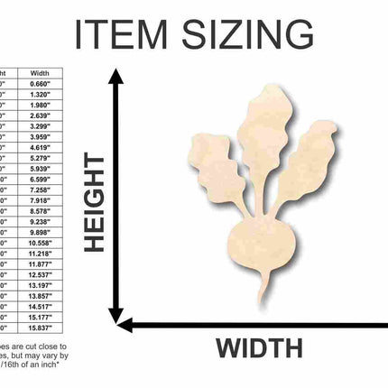 Unfinished Wood Beet Shape - Garden - Vegetable - Craft - up to 46" DIY