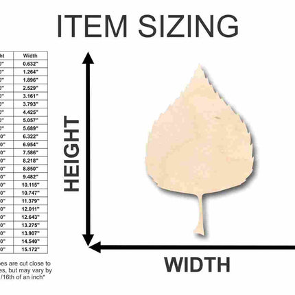 Unfinished Wood Birch Leaf Shape - Fall - Craft - up to 46" DIY