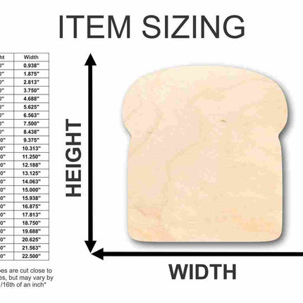Unfinished Wood Bread Shape - Food - Craft - up to 46" DIY