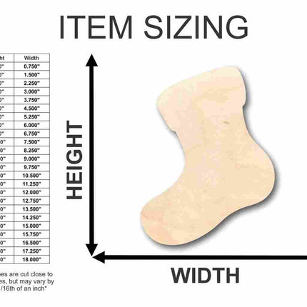 Unfinished Wood Stocking Shape - Christmas - Craft - up to 46" DIY