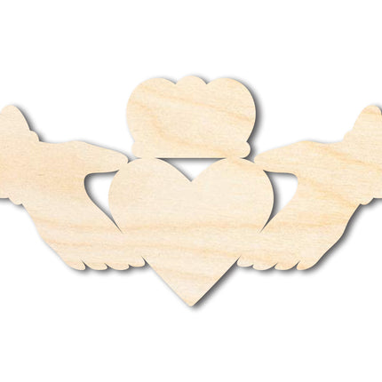 Tall Unfinished Wood Claddagh Shape - Irish Craft - up to 46" DIY