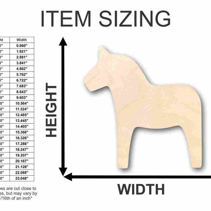 Unfinished Wood Dala Horse Shape - Animal - Craft - up to 46" DIY