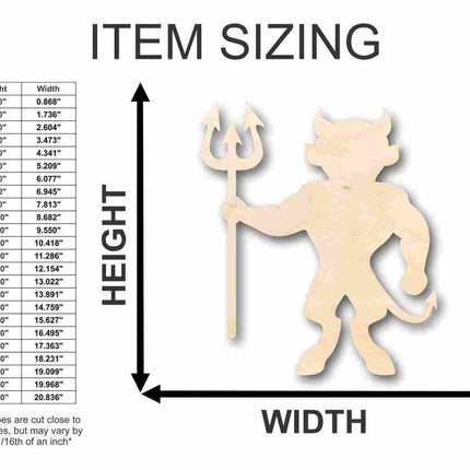 Unfinished Wood Devil Shape - Craft - up to 46" DIY