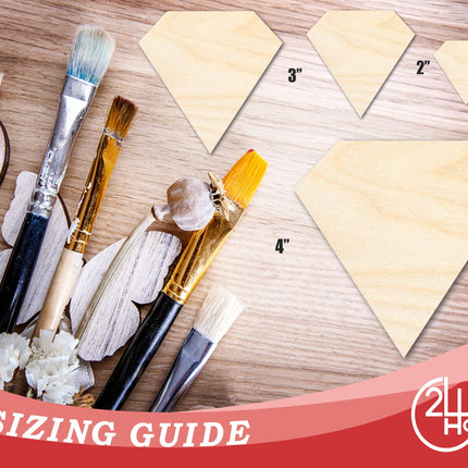 Unfinished Wood Diamond Shape | DIY Craft Cutout | Up to 36"