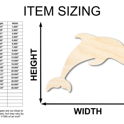 Unfinished Wood Dolphin Shape - Craft - up to 46"