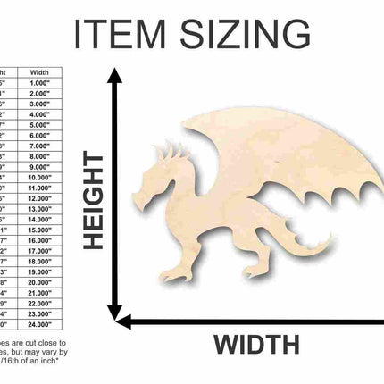 Unfinished Wood Dragon Shape - Mythical - Beast - Craft - up to 46" DIY