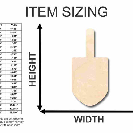 Unfinished Wood Dreidel Shape - Hanukkah - Craft - up to 46" DIY