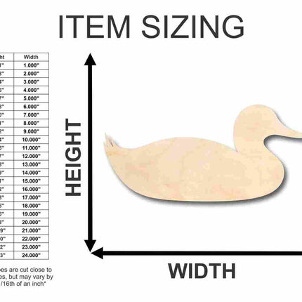 Unfinished Wood Sitting Duck Shape - Animal - Wildlife - Craft - up to 46" DIY